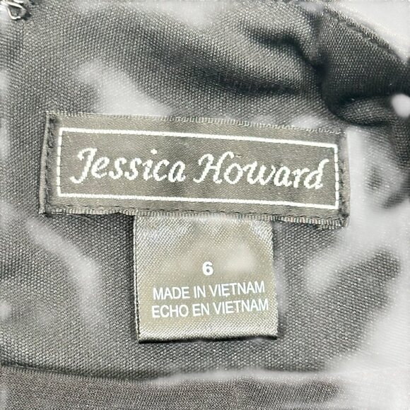 Jessica Howard Women Floral Print Sequin Jacket Maxi Dress Set SZ 6 Black/Beige - Picture 10 of 16